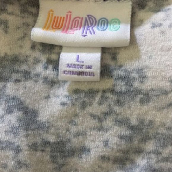 LulaRoe Irma Tee Tunic Shirt Large Black & White - Picture 6 of 7